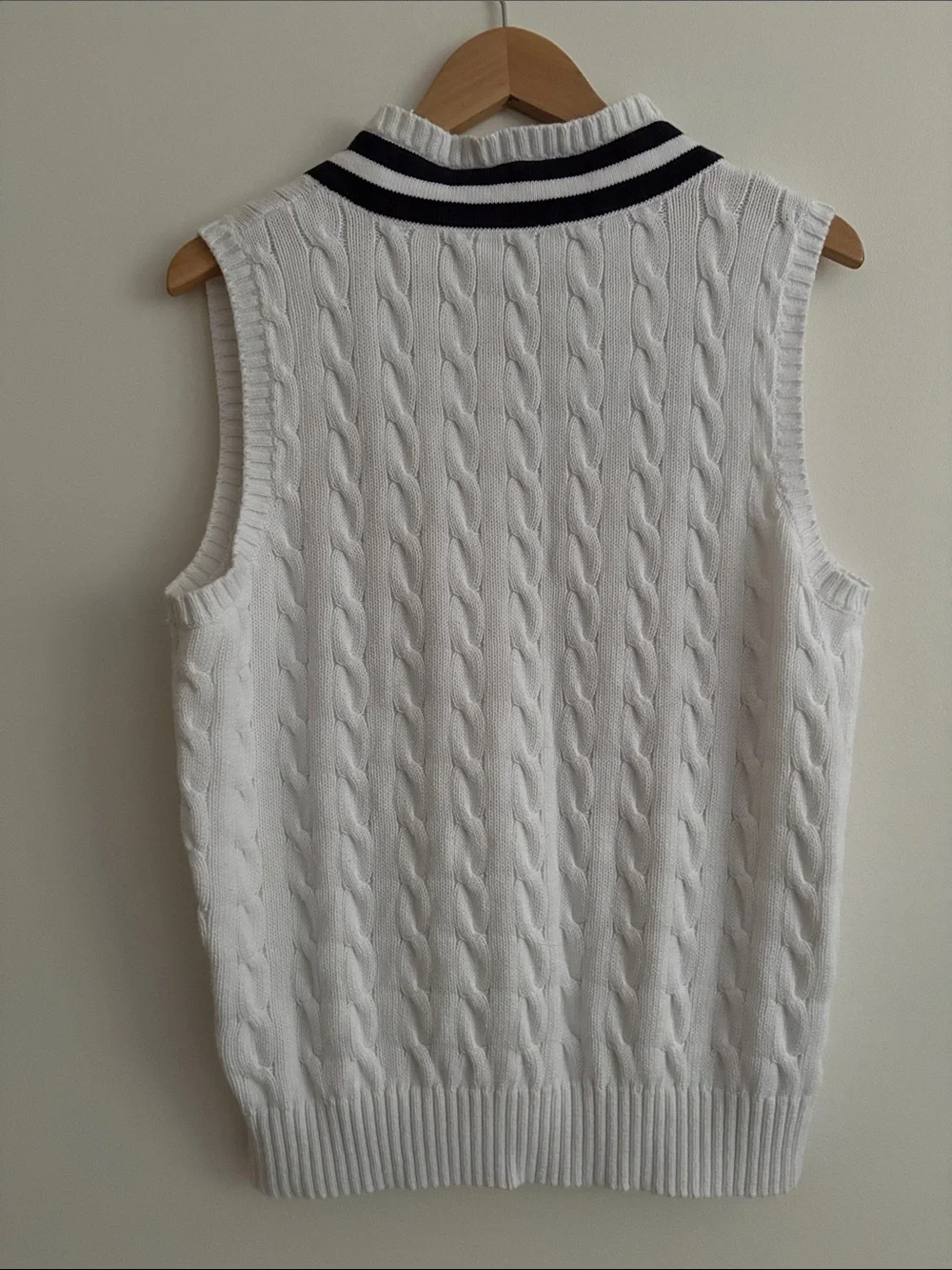 Polo Ralph Lauren Vintage Cricket Cable Knit Sweater Vest Tennis RL Crest Size M